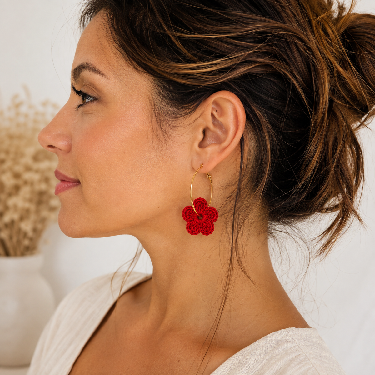 Pendientes crochet/ganchillo Alma floral