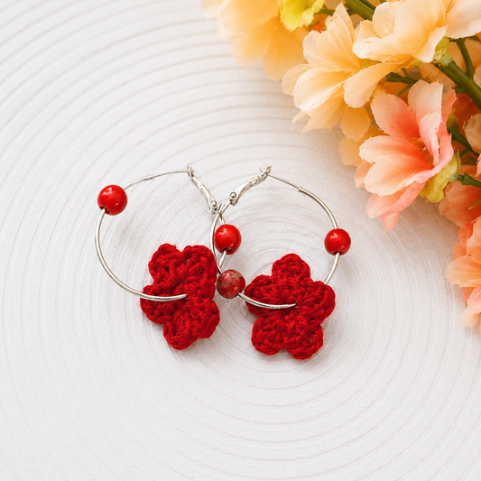 Pendientes crochet/ganchillo Alma floral
