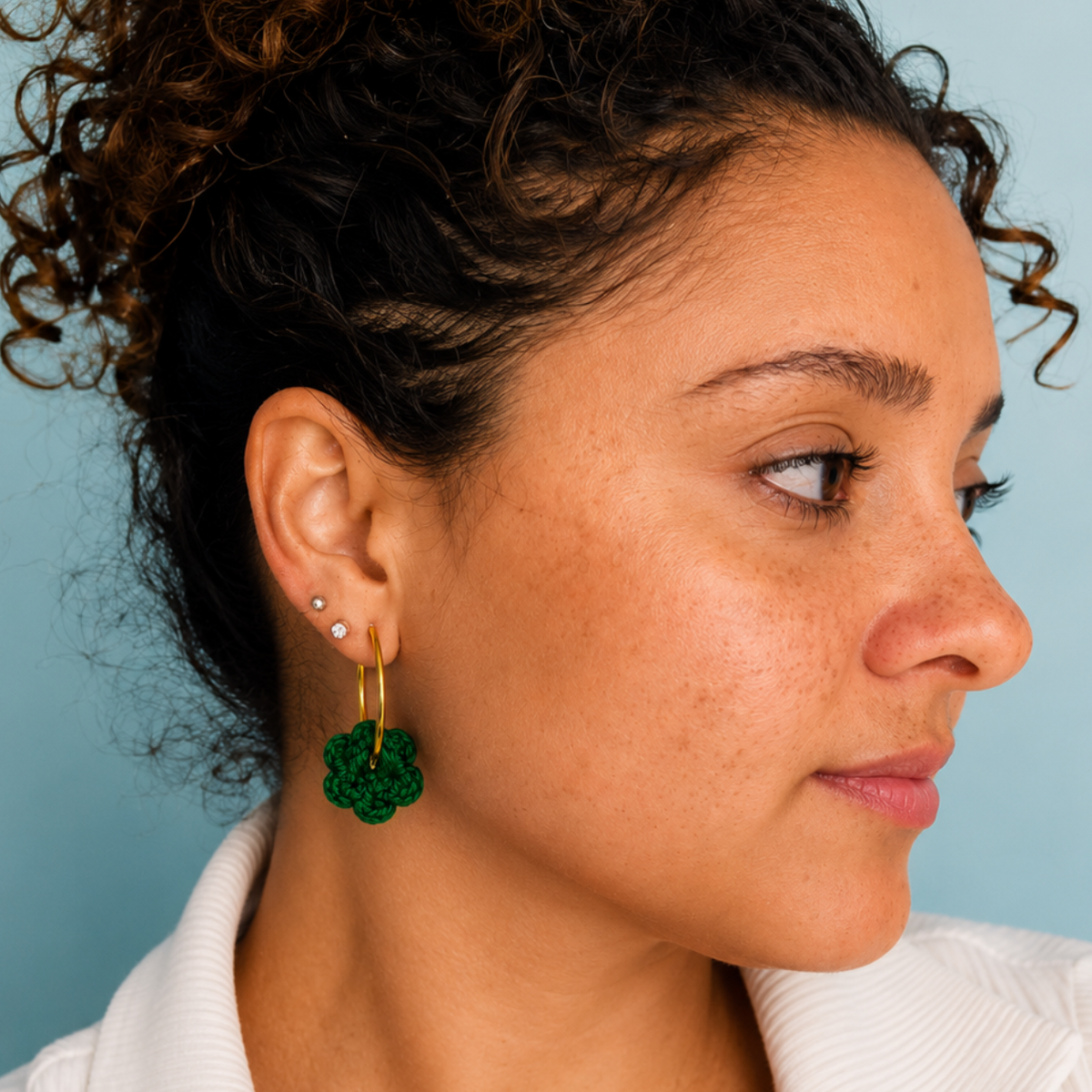 pendientes a crochet / ganchillo Flor serena