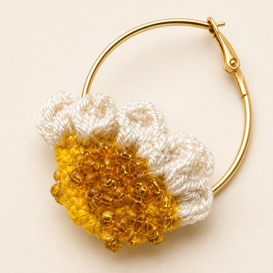 Pendientes a crochet / ganchillo flor de Sol