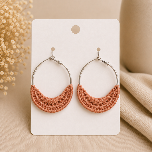Pendientes a crochet/ganchillo Luna
