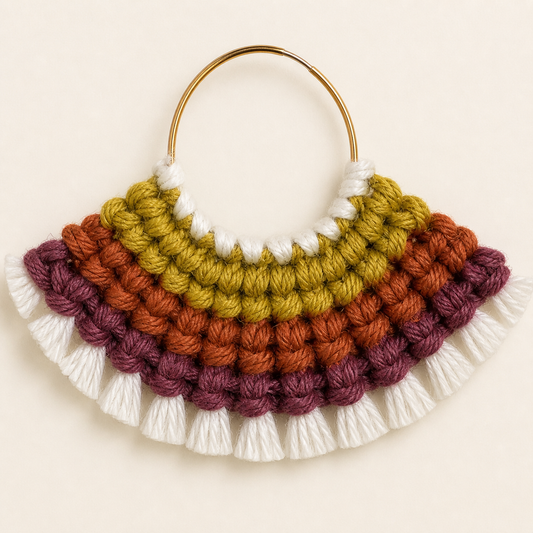 pendientes crochet/ganchillo Abanico Arcoíris