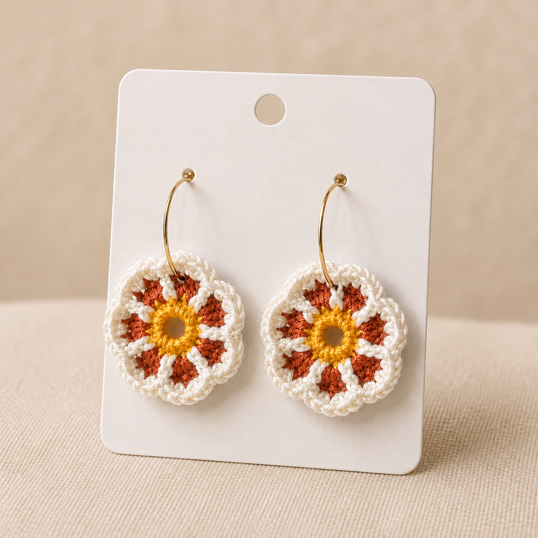 Pendientes a crochet/ganchillo Mandala Artesanal