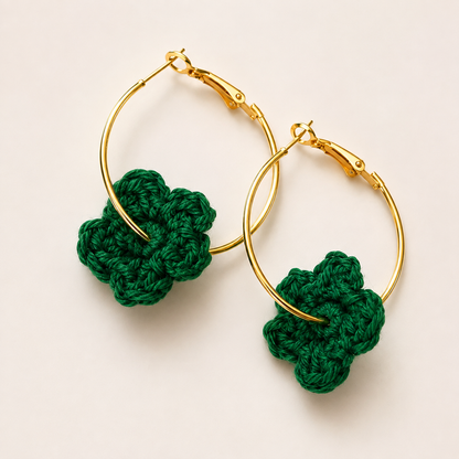 pendientes a crochet / ganchillo Flor serena