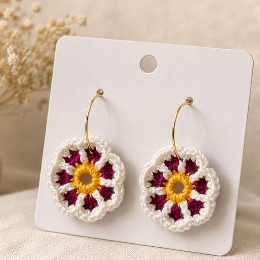 Pendientes a crochet/ganchillo Mandala Artesanal