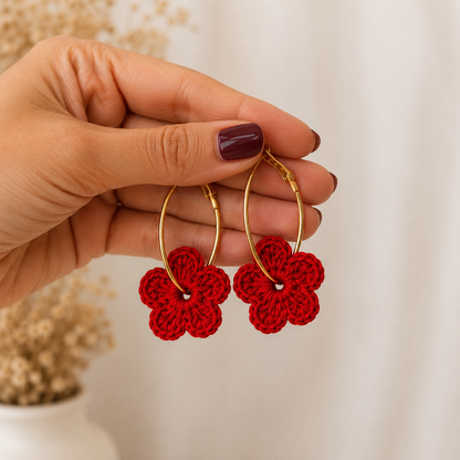 Pendientes crochet/ganchillo Alma floral
