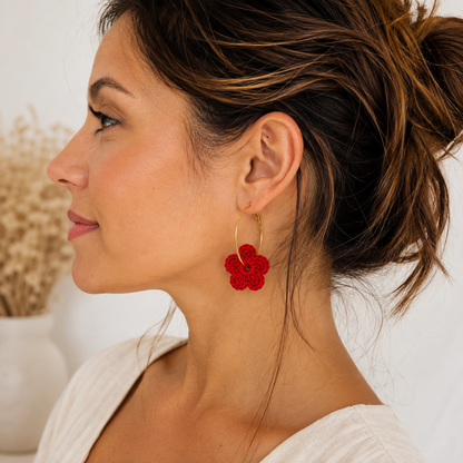 Pendientes crochet/ganchillo Alma floral