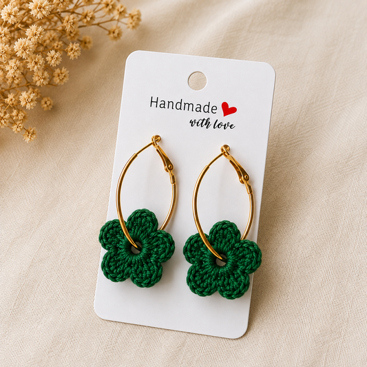 pendientes a crochet / ganchillo Flor serena