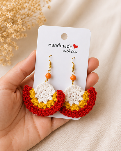 Pendiente a crochet / ganchillo Arco Floral