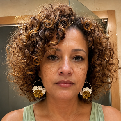 Pendientes a crochet / ganchillo flor de Sol