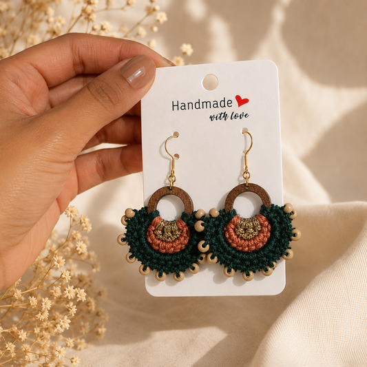 Pendientes en Macramé Jardín Bohemio