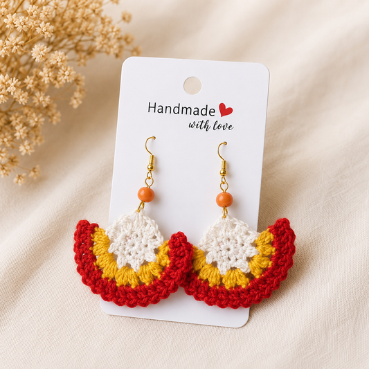 Pendiente a crochet / ganchillo Arco Floral