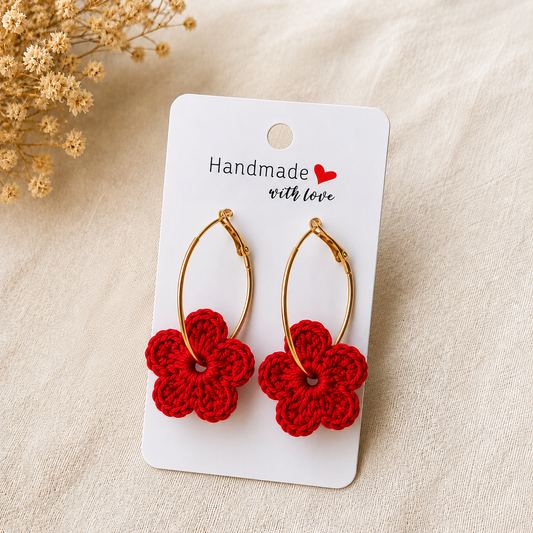 Pendientes crochet/ganchillo Alma floral