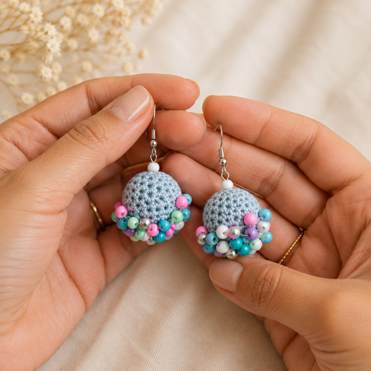 Pendientes a crochet/ganchillo Pecas de Color