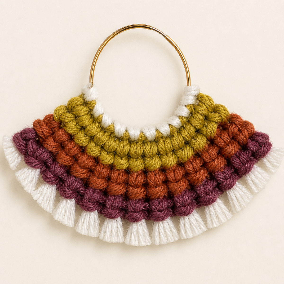 pendientes crochet/ganchillo Abanico Arcoíris