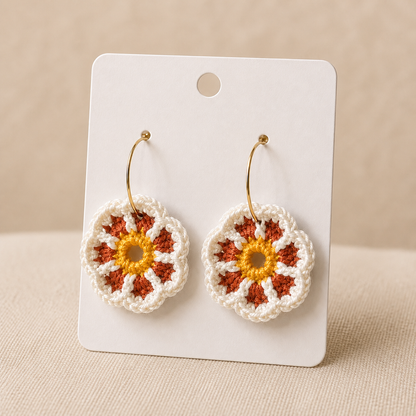 Pendientes a crochet/ganchillo Mandala Artesanal